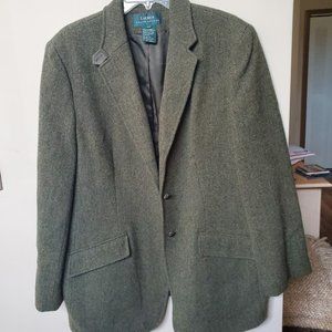 Ralph Lauren Green Tweed Blazer - 100% wool, lined, 18W